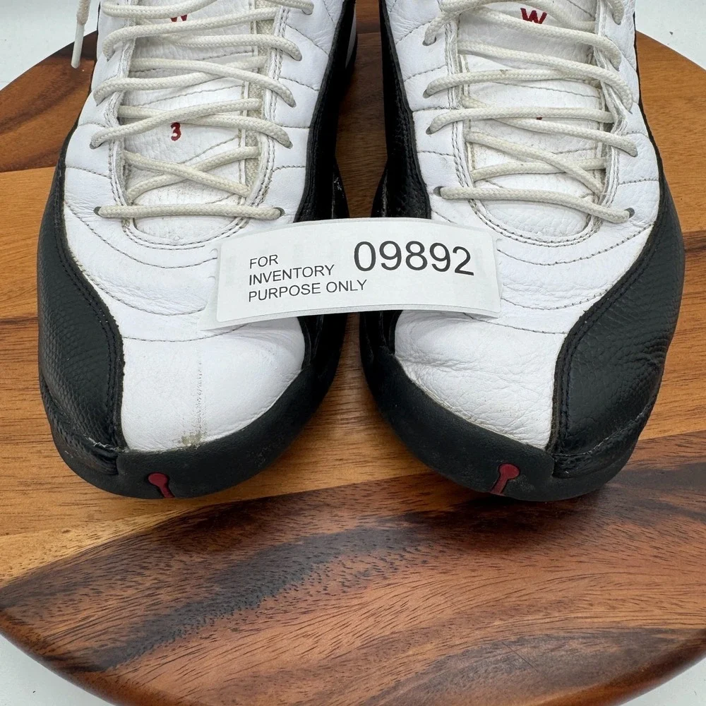 Air Jordan 12 Retro Taxi Flip High Top Shoes Mens 13 Leather White Red Black